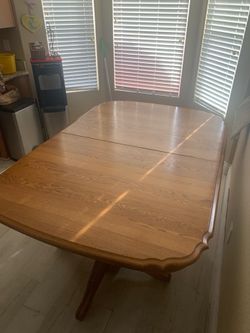 Oak dining set.