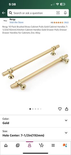 Qty 9 Brand New gold Cabinet Hardware