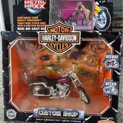 METAL MAXX-Harley-Davidson FXST Softail Real Die Cast Bike! & Easyriders Metalic Images Prototype Series #1 Card. OFFERS WELCOMED!!😎