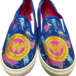 Wonder Woman Shoes Canvas Casual Tennis Slip On Sneaker 3 Girls