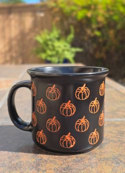 Black Ceramic Pumpkin Mug