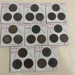 Indian head pennies 1894 (24 pieces )