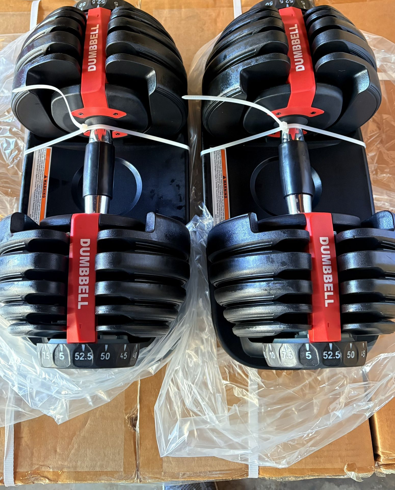I’m Selling Pairs Adjustable Dumbbell Each Dumbbell (52 5 Lbs) New In Boxes $220