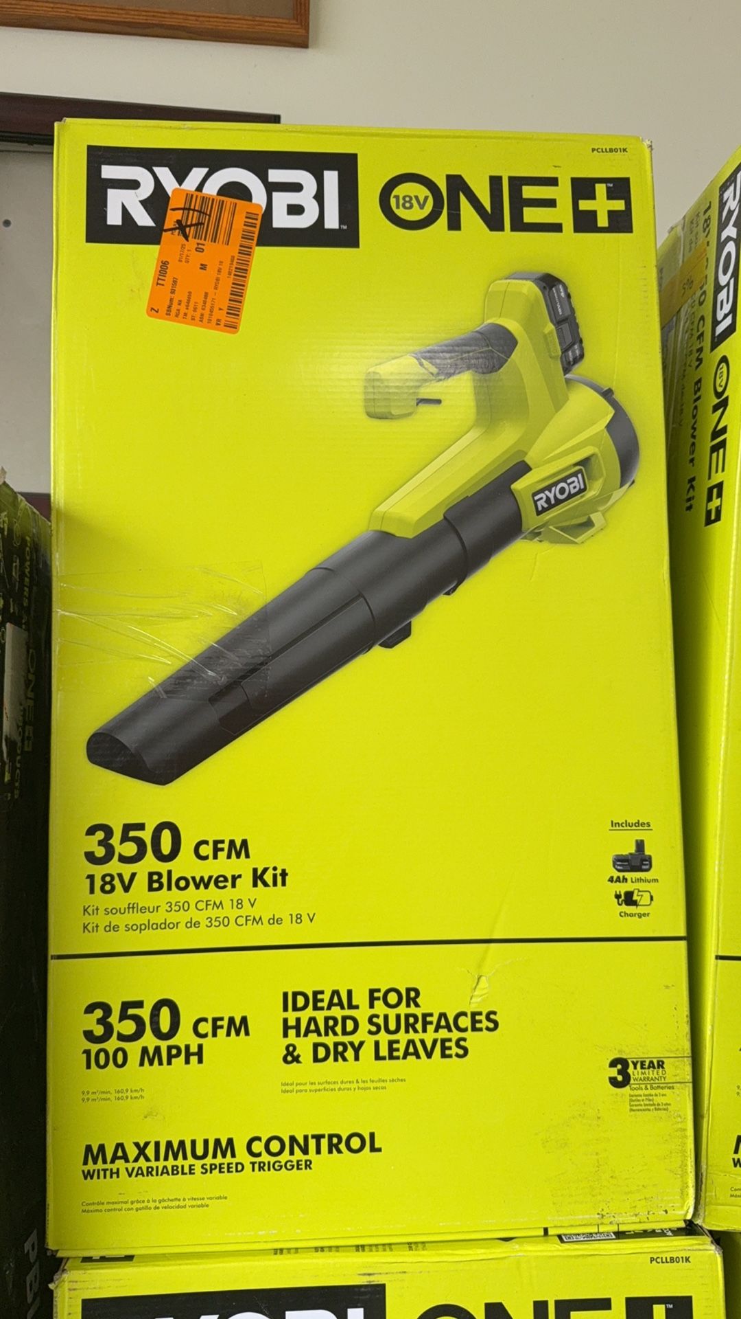 18V 100 MPH 350 CFM Cordless Battery Variable-Speed Jet Fan Leaf Blower battery and charger new