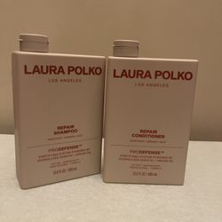 New Laura polko repair shampoo and conditioner repairs damaged hair. 