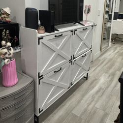 Shoe Cabinet with 4 Flip Drawers, Hidden Wood Shoe Cabinet,Freestanding Shoe Storage Cabinet for Entryway Hallway.White. 