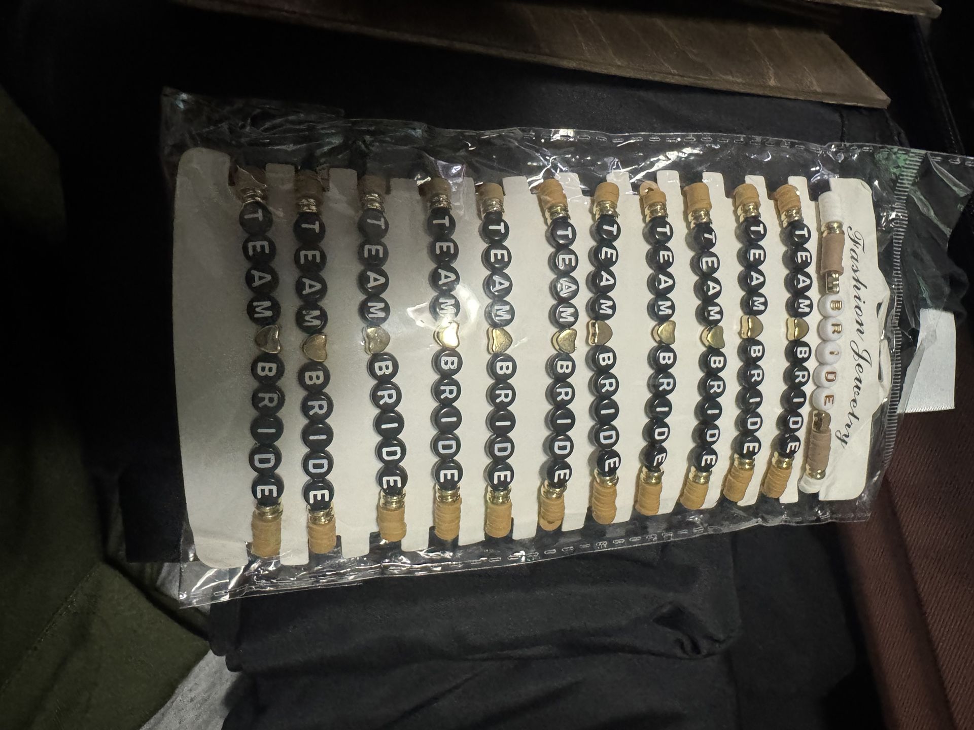 Team Bride Bracelets, Robes, Slippers, Bride Bag, Bridesmaids Bags.