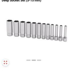 2 pc 1/4" Drive 6-Point Metric Flank Drive® Deep Socket Set (5-15 mm