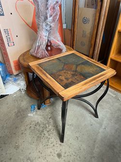Side table with tile