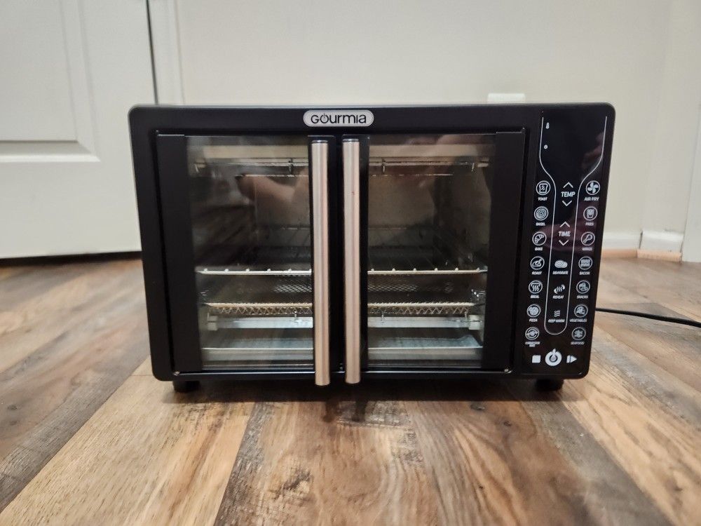 Gourmia Digital French Door Air Fryer Toaster Oven, Black