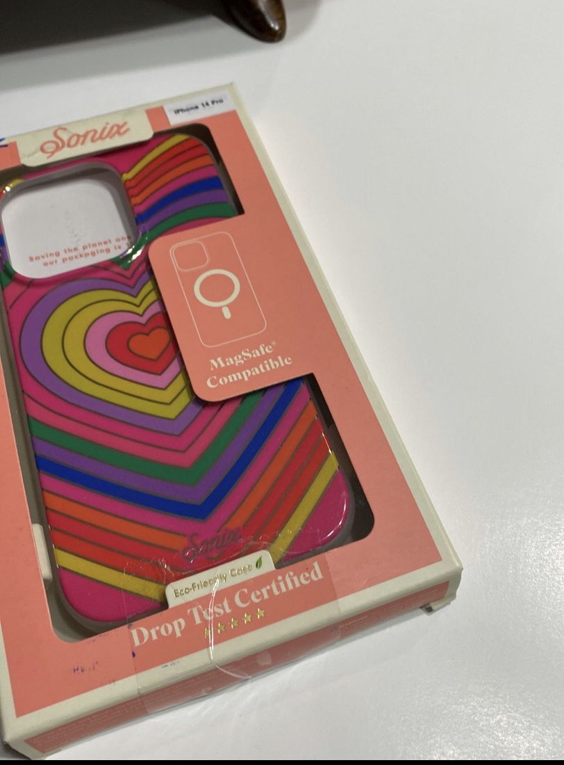 Sonix MagSafe Compatible iPhone 14 Pro Max case - Rainbow Hearts, NEW!