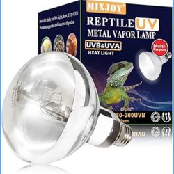 MIXJOY 160W Reptile Heat Lamp Bulb, Full Spectrum UVA UVB Reptile Light Bulb, UVB Light for Reptiles and Amphibians Use