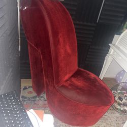 Red High Heel Chair Tall Rare 