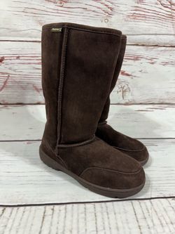Womens designer winter warm Bearpaw Meadow Brown Boots Sz 10 sheepskin fur