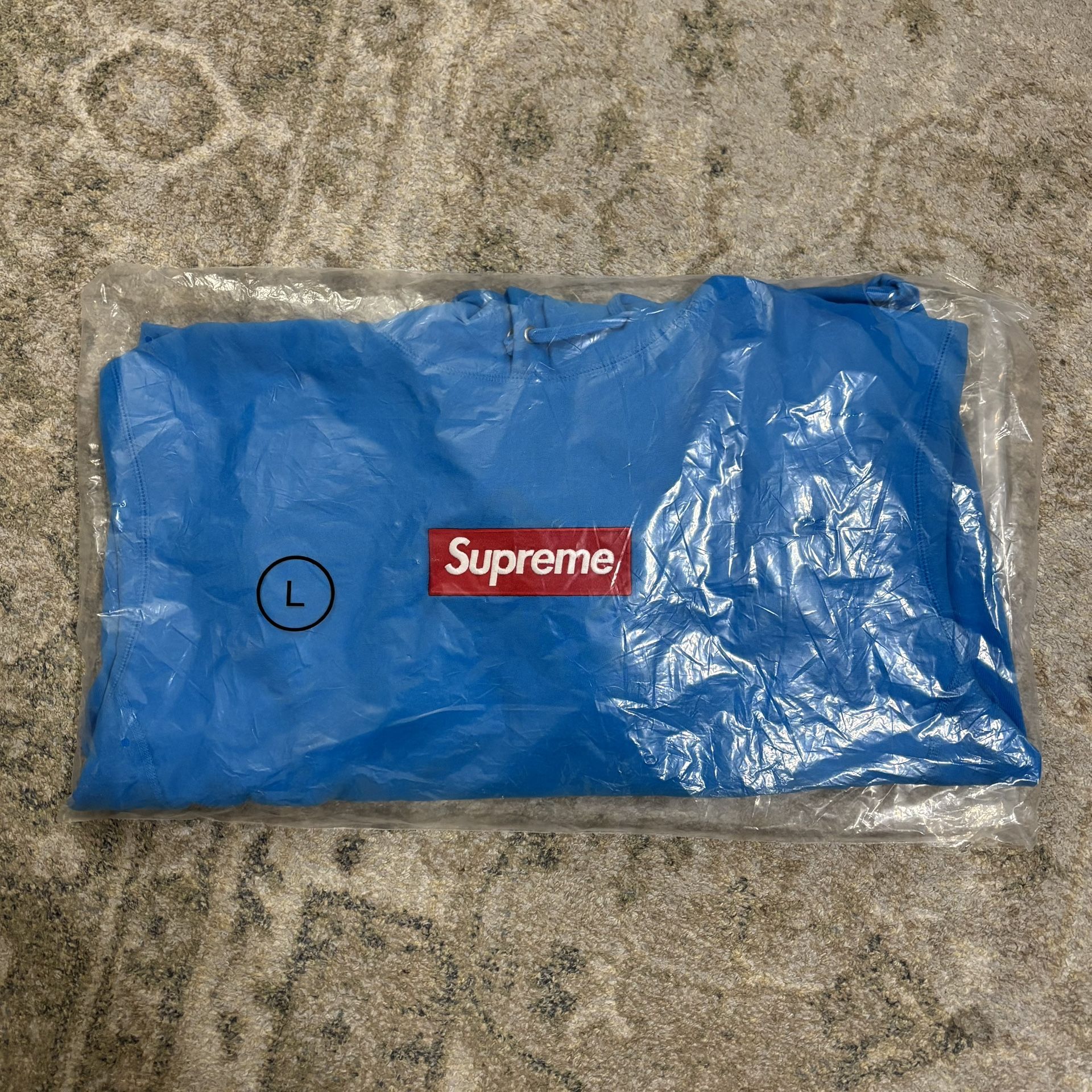 Supreme Box Logo Hooded Sweatshirt Cyan 2025 Size Large