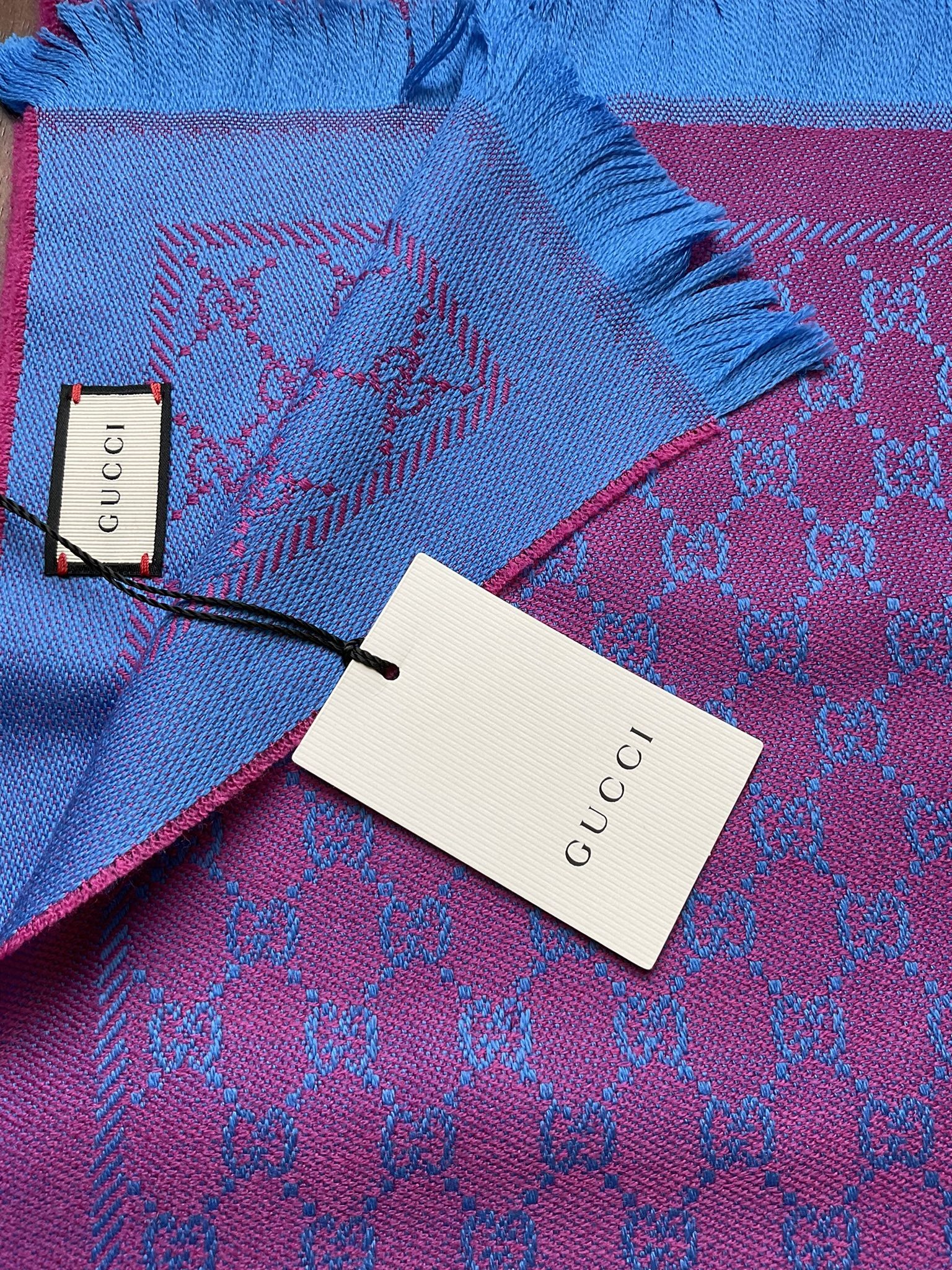 Brand New Gucci Monogram GG Women Wool Scarf New With Tags
