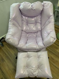 Lavender chair and foot stool