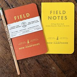2 New Hampshire Notebooks & 1 Pencil by Field Notes. NEW 
