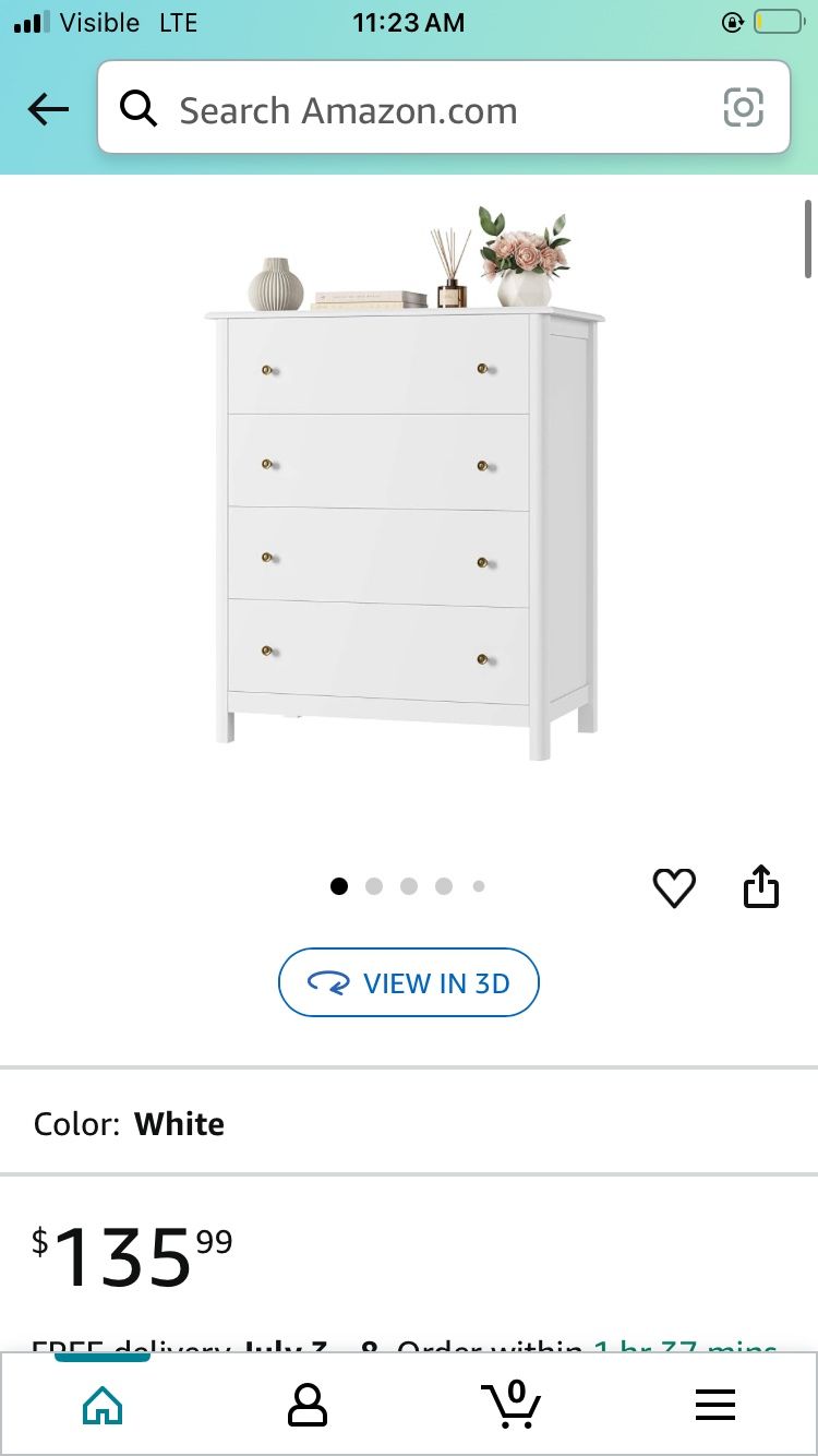 White Dresser 4 Drawers 