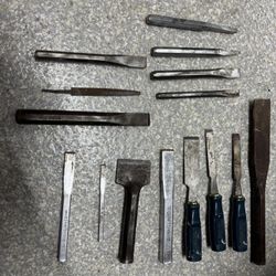 Lot Craftsman Wood Chisels Tools 