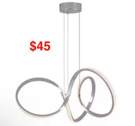 Artika Swirl 30-Watt 1 Light Chrome Modern Integrated LED Pendant Light Fixture for Dining Room or Kitchen