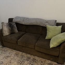 Brown Suede Couch