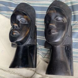African Ironwood Hand Carved Bookends