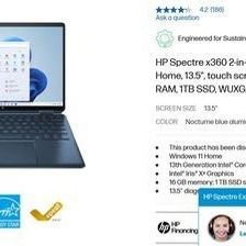 HP Spectre x360 2-in-1 Laptop 13.5
