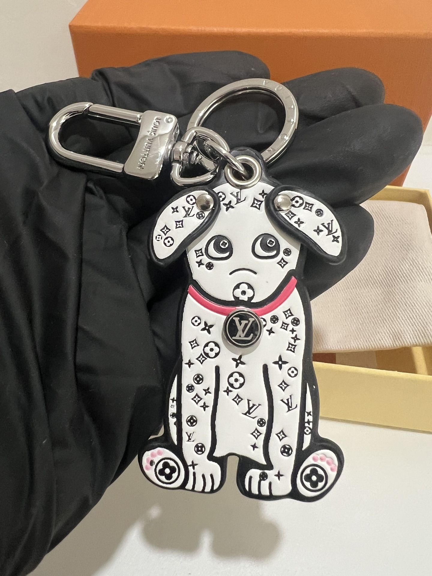 Cute Louis Vuitton Key Ring holder Keychain Bag Charm Dalmatian Dog Monogram