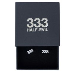 Half Evil bling logo earrings