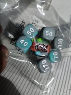 Pokémon Trading Card Game (TCG) damage counter dice and a Pokémon EX die