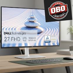 Here It Is! New Other Dell 27” FHD Monitor W/ Integrated Speaker & Height/Tilt/Swivel/Pivot - OBO