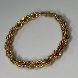 14K Yellow Gold 7 1/2 Inch Rope Style Bracelet