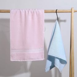 Cotton Hand Towels, Set of 2, Highly Absorbent and Super Soft Hand Towel for Bathroom, 14 x 30 Inches (Light Blue, Light Pink, 260.00)