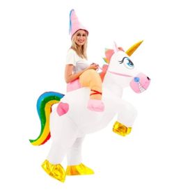 Spooktacular Creations - Puff Me Up Inflatable Ride On Unicorn - Adult