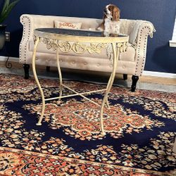 Metal and Glass Wine Grapes Side Table 