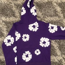 Purple denim tear hoodie extra large