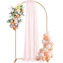 Aluminum Arch Backdrop Stand, 7.2FT Gold Wedding Balloon Arched Frame, Metal Arch Stand Backdrop for Birthday Party Baby Shower Ceremony Decoration In
