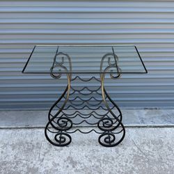 Glass Top Metal Wine Rack