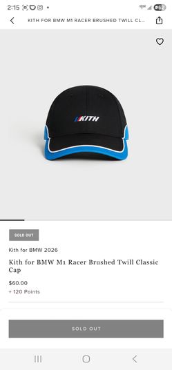 Kith for BMW 2026 M1 Racer Brushed Twill Classic Cap