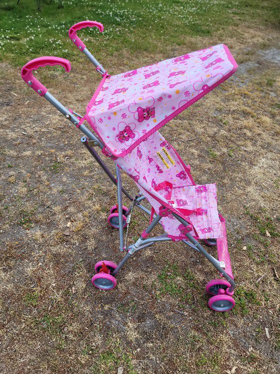Wonder Buggy Parker One Position Umbrella Stroller With Canopy, Bear/Pink 