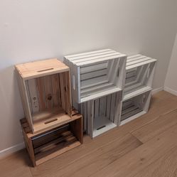 6 wooden crates