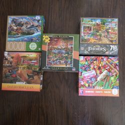 Lot Of 5 Jigsaw Puzzles 