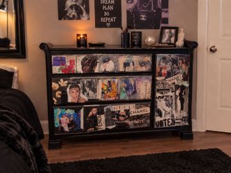 Custom Vogue Graffiti Style Dresser with Mirror