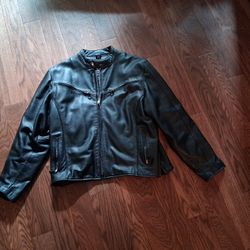 JAFRUM MENS LEATHER MOTORCYCLE JACKET 2XL