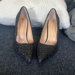 Barely Worn Black Sequin 4” Heels 