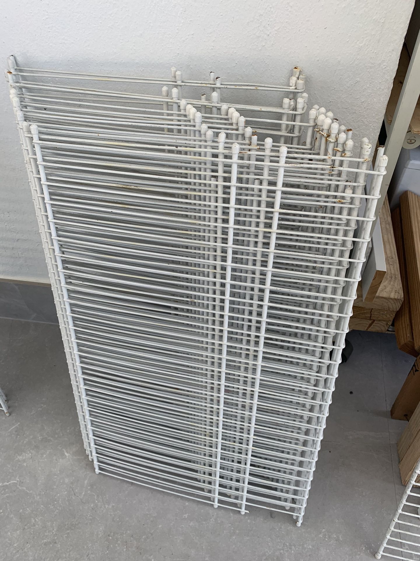 Wire shelves