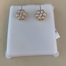 10 K Y GOLD DIAMOND EARRINGS 1.90 Cts