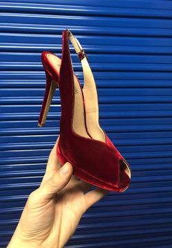 Giambatista Vali - red velvet - Italian stiletto heels - size 39.5