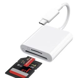 USB C SD Card Reader for iPhone 17/16/15 Series, USB-C to SD/Micro SD Memory Card Adapter for iPad/Mac Pro/Air, USBC/Type C Camera Card Reader for Pho
